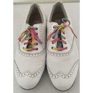 FootJoy LoPro Women's Golf Shoes Size 9 W Wingtip Oxford Softspike White